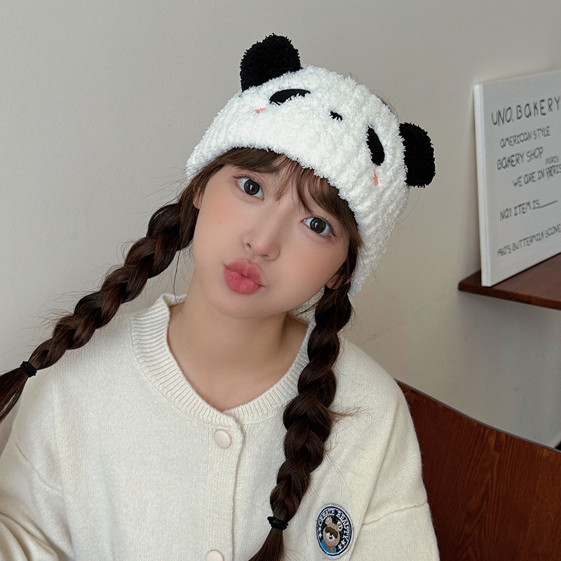 熊猫宽毛绒月子月子发带束发带