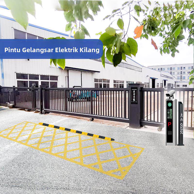 厂区电动伸缩门学校工厂平移大门直线门推拉收缩无轨单位自动移门