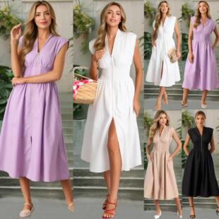 open zipper top dress women Waist for collar