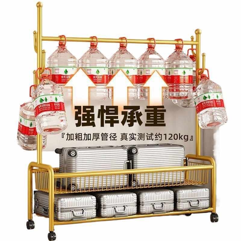 简易衣帽架卧室落地挂衣架房间可移动轻奢家用收纳筐客厅衣服架子