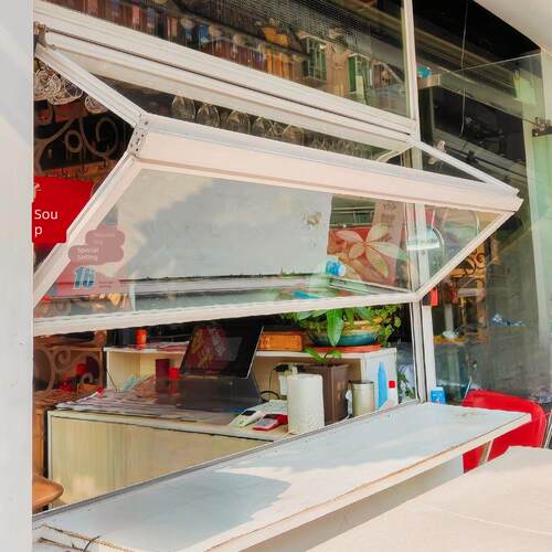 上下折叠窗提升推拉定制奶茶咖啡店铝合金轻松提拉任意悬停上翻窗