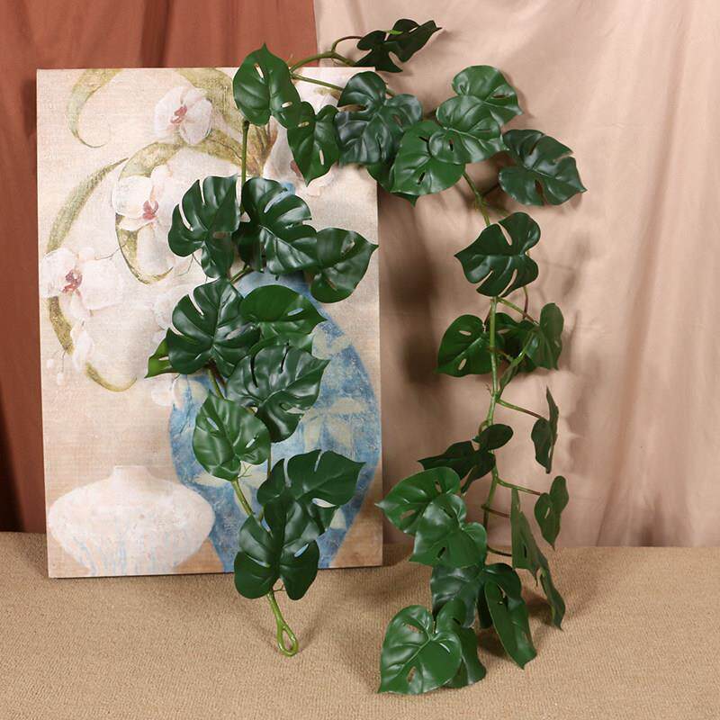 绿色手感软胶龟背叶仿真植物美化藤条壁挂缠绕植物角爬藤装饰藤蔓