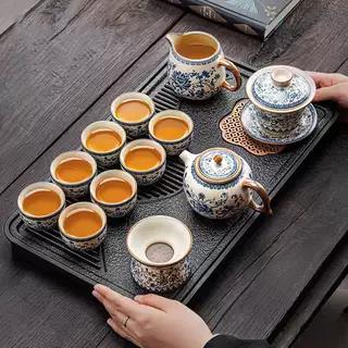 景德镇家用黄汝窑功夫茶具套组2024新款高档轻奢茶壶泡茶套装茶杯