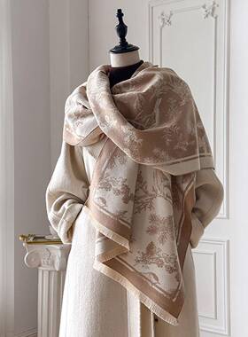 Women'S Winter, Loose Floral Pattern Shawl, Floral Print
