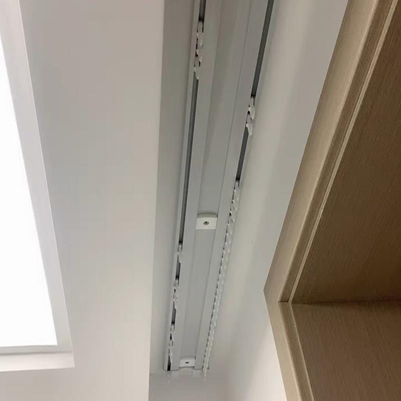 窗帘轨道挂帘330钩式滑音轨双双轨顶装滑道导轨静层窗帘盒窗一整