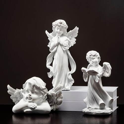 复古风祈祷天使摆件家居装饰物品树脂客厅书柜摆设工艺品雕像摆件