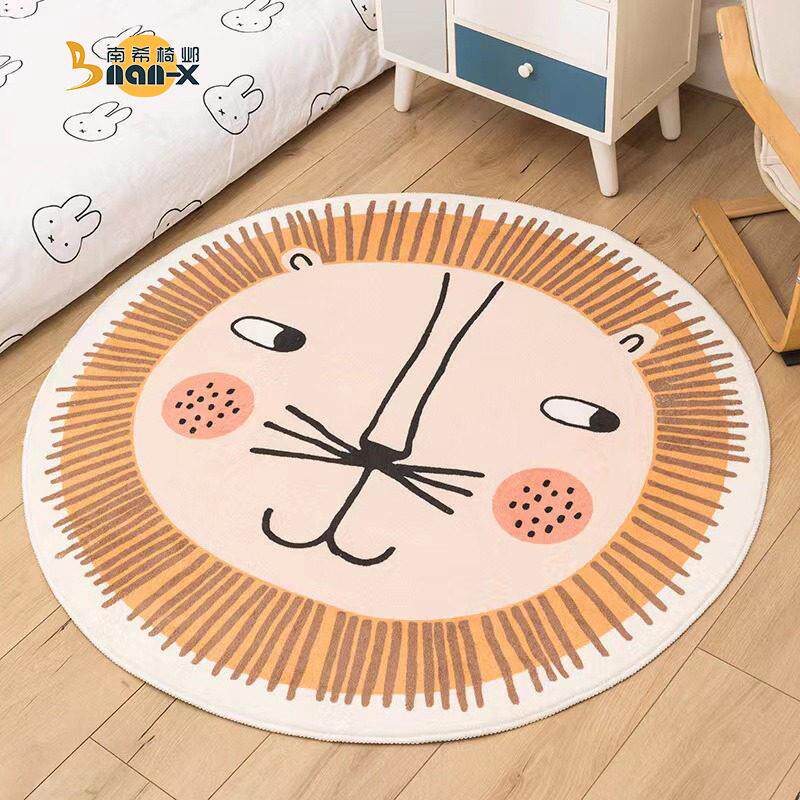 南希圆形地垫卡通防滑垫卧室书房儿童写字学习椅宝宝圆形地毯脚垫