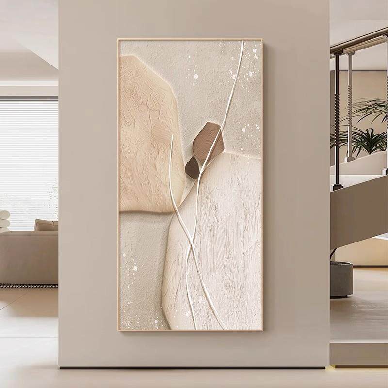 OYT画石来运玄转户关装饰画奶油风抽象走廊过道壁入进门挂画