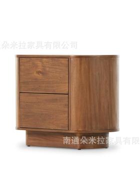 RH美式床头柜简约实木床头柜边现代轻奢床北美储物柜全卧室