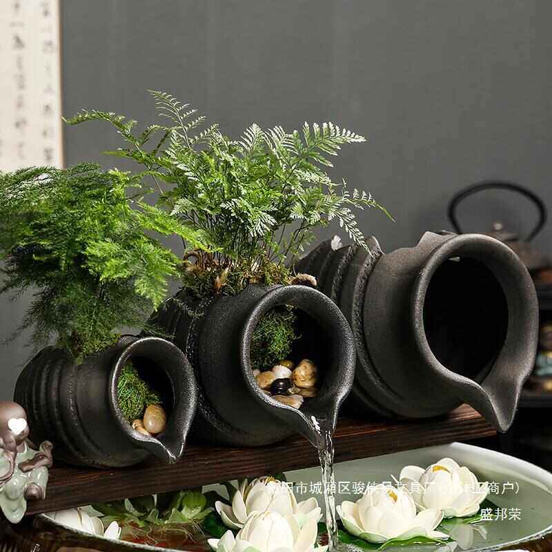 过滤庭院花园开口配件陶瓷罐生态鱼缸造景古法流水循环装饰盛邦荣,家居饰品,流水摆件,淘宝优惠券,粉丝福利购,淘宝优惠卷