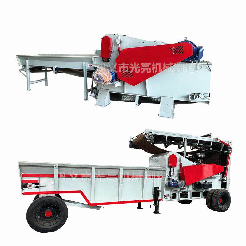 模板废弃板材木托盘破碎机移动柴油版木材综合粉碎机木屑