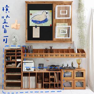 纳杉覆古笔手书架桌收盒办家居叁桌面 画物笔彩铅格木质子账书置