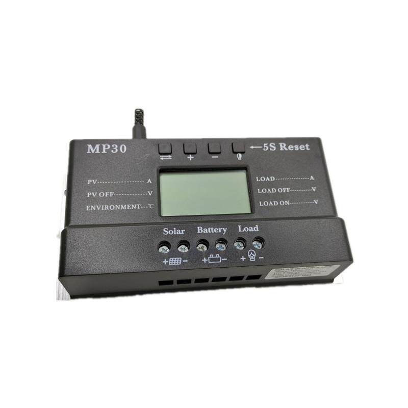 PWM12V24V30A太阳能控制器锂电铅酸光伏发电控制器带电量电流显示