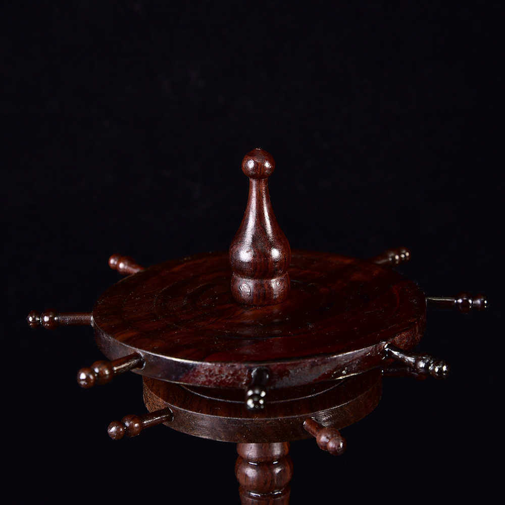 挂笔黑檀木旋转鸡翅毛红木文房四宝书法笔架礼品用品实木圆盘花梨