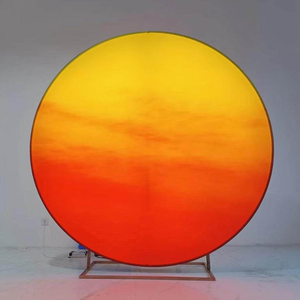 1.5米红色 圆月亮 圆月摆件 圆月亮灯箱 red moon lightbox
