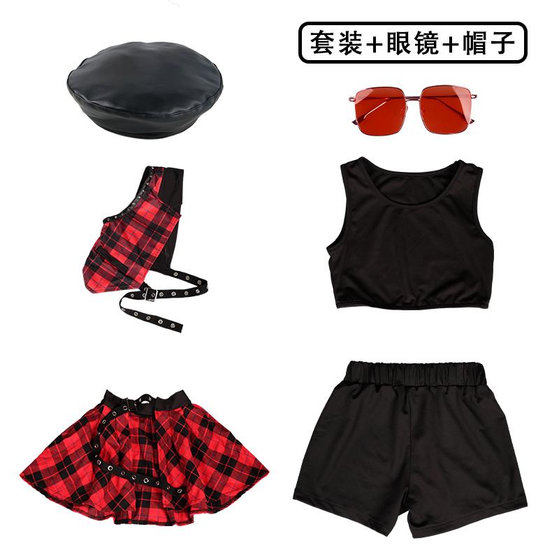 高档儿嘻哈演服套装女童韩版团体出表演服服少童儿爵士舞街舞潮潮