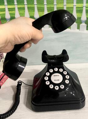 欧式宫廷老式仿古电话机创意复古办公家用酒店座机摆件装饰电话机