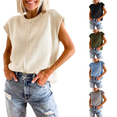 Women's top with sleeves, knitted sweater, pullover for