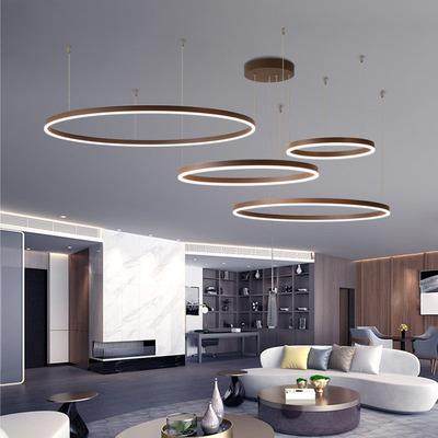 代简约客厅吊灯环形圆大气餐厅灯别墅复式楼l105d吊灯饰中山灯e现