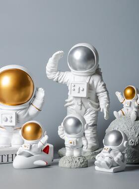 创意宇航员小摆件桌面太空人客厅电视柜儿童房布置家居装饰摆设品
