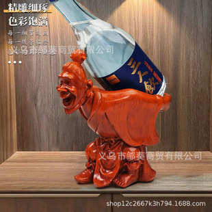 饰批发零售 树脂工艺品老头酒架摆件摆设多用途厂家直销酒柜礼品装