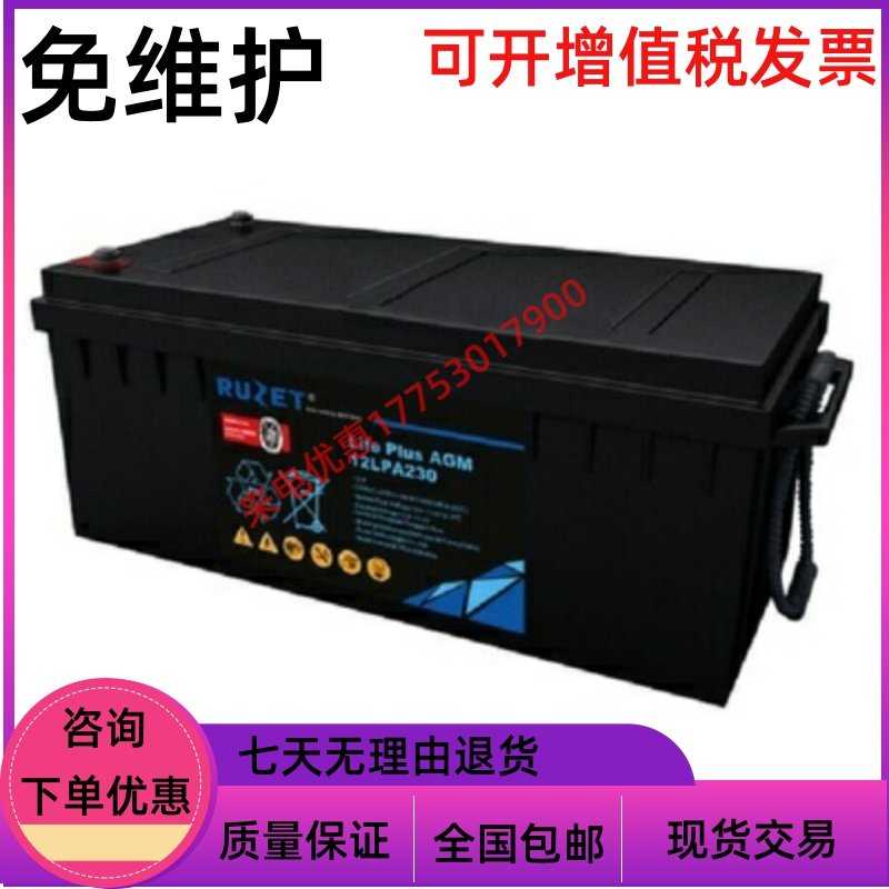 12LPA230 法国RUZET 路盛蓄电池 12V230AH铅酸免维护基站直流屏用