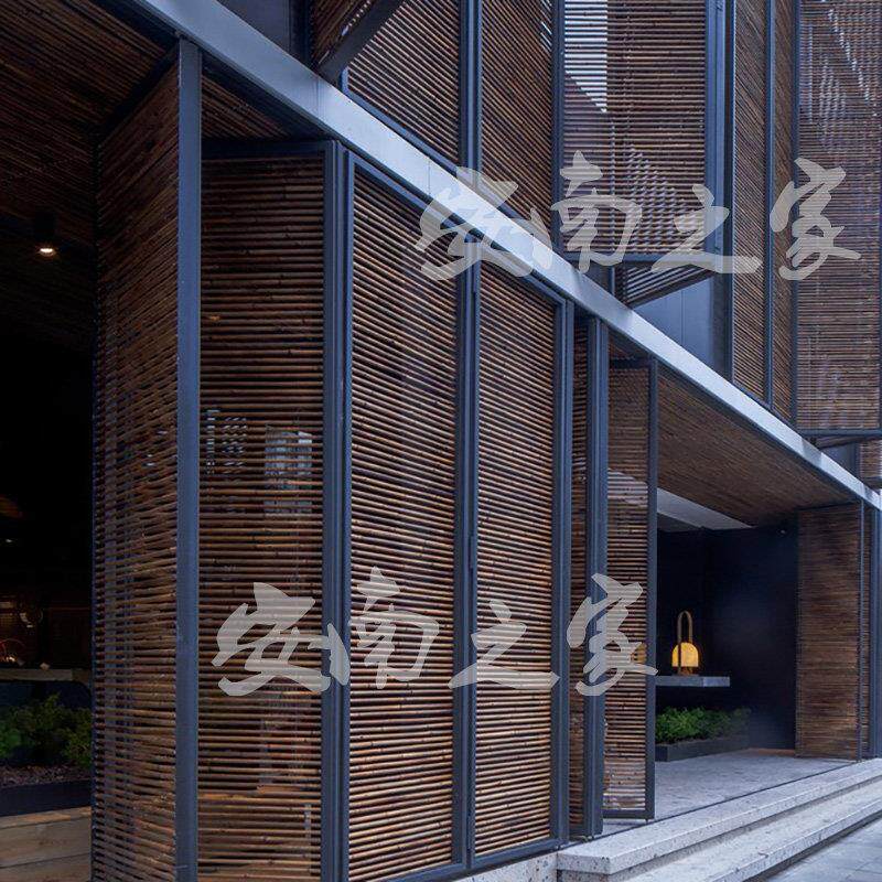 碳化竹808080子竹竿子装装饰棍民宿修悬吊式天花板隔断竹杆防腐防