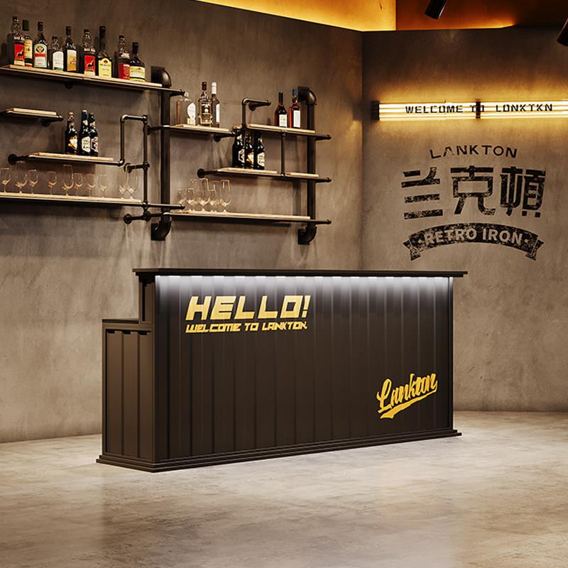工业风吧台收银台酒吧餐厅前台咖啡厅健身房台球厅前台接待台定制