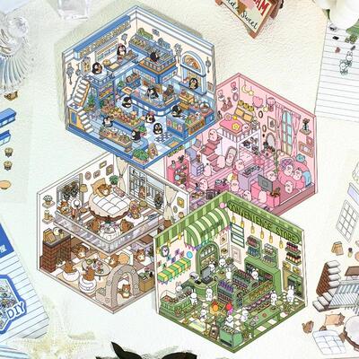 Cross-border Hit 2.0 Miniature Scene Stickers 3D Landscape M