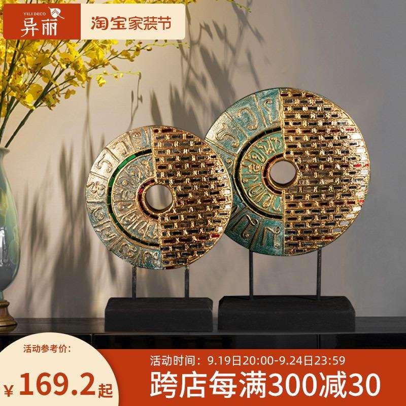 东南亚风格家居摆件泰式工艺品客厅玄关电视柜实木木雕装饰品