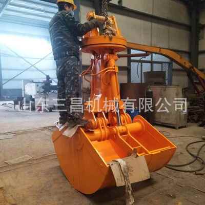 挖掘机属具液压贝壳斗抓沙贝型抓斗码头厂房贝壳抓斗安装方便