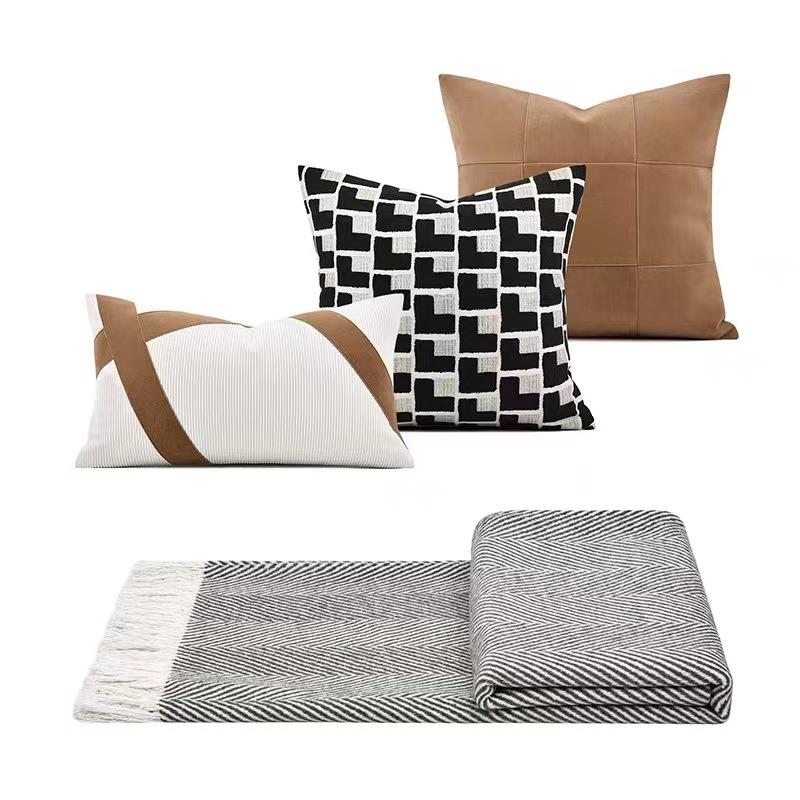 厅样板房抱软枕奢简BYV约现代装沙发客靠垫方枕样轻板间酒店抱枕