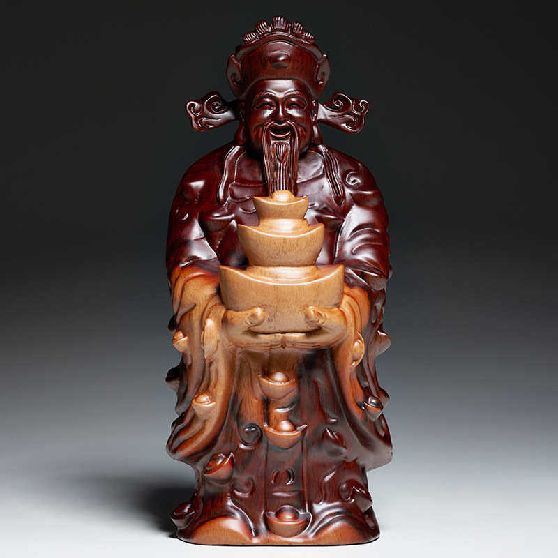 黑檀木雕进宝爷摆件实木质家居供奉到神像工艺品开业礼品,家居饰品,木雕,淘宝优惠券,粉丝福利购,淘宝优惠卷
