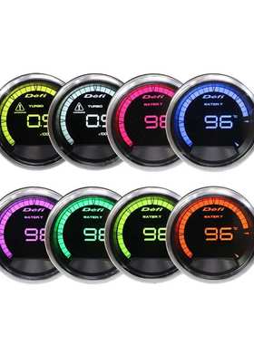 新款汽车改装通用OBD仪表DEFI A2七彩涡轮水温油压电压转速油温表