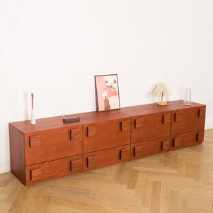 中古风电视柜卡门柜床头柜客厅家用组合复古风实木储物落地卡门柜