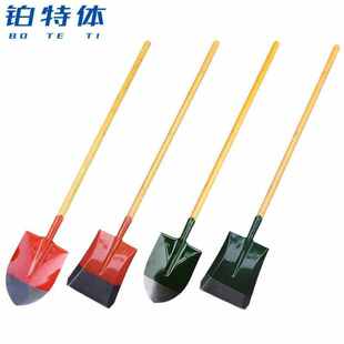 铂特体清洁铁锹铲雪除冰锰钢铁锹植树挖土尖铁锹钢铲锰钢淬火尖锹