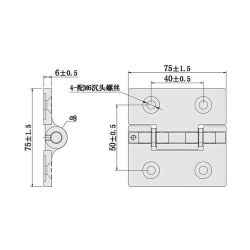 精铸不锈钢合页重载低尘铰链无尘合页高耐磨合页B-1064S-2J