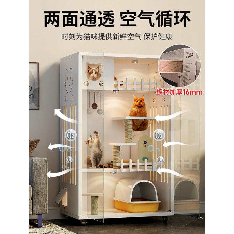 现货大号猫别墅四季通用猫笼子大猫舍室内猫窝豪华木质猫笼