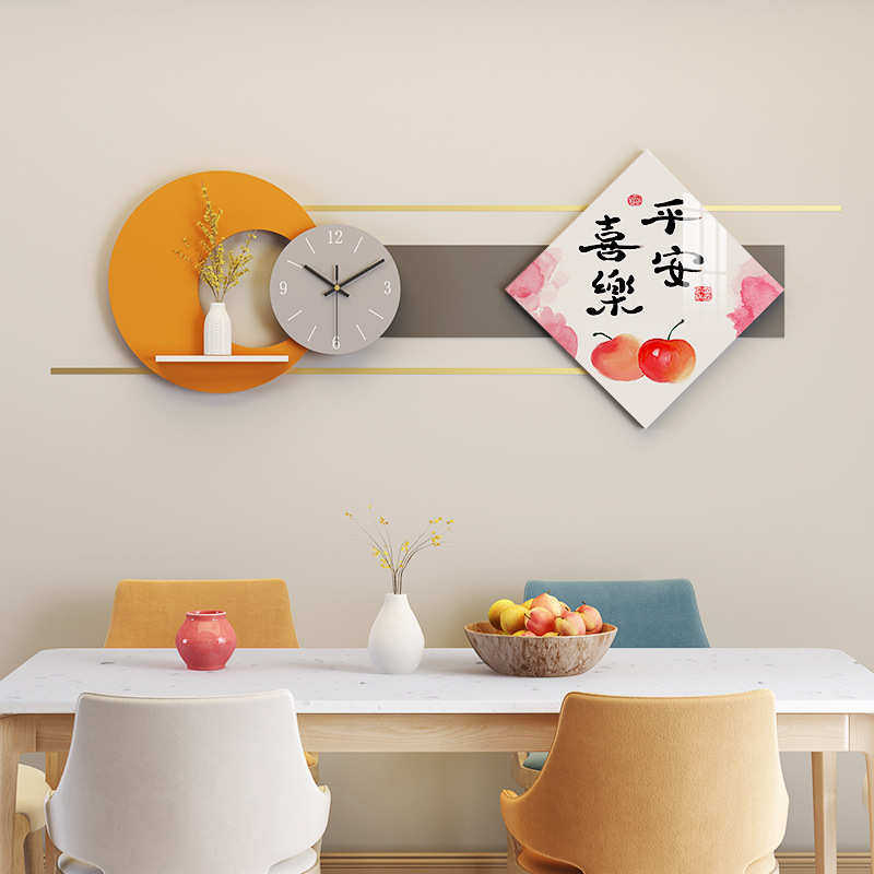 瓷画壁挂晶墙面组合架装饰画挂表立体物置壁饰大款餐厅创意装饰