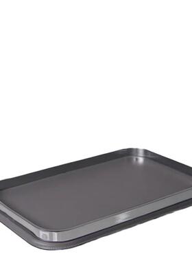 简约现代长方形金属围边皮托盘摆件售楼处样板间客厅桌面软装饰品