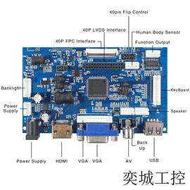 液晶屏av驱动板支持高亮屏可驱动5寸7寸rgb接口液晶显示屏