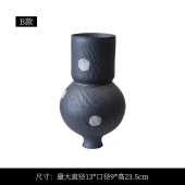 手粗批发陶 手绘 银花插作花瓶 器陶艺家纯景德镇彩花中式