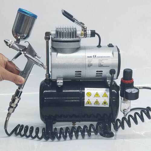 小型静音空压机家具皮革修补美甲模型上色K3喷枪小型喷漆喷泵
