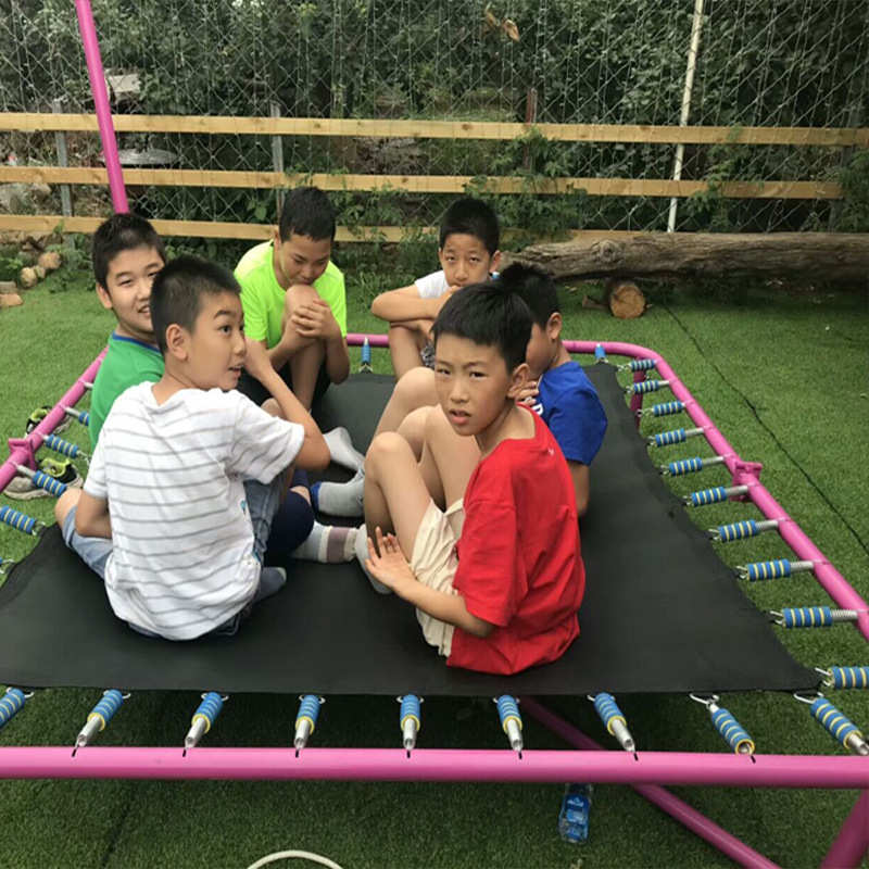 儿童蹦极床自锁手摇蹦蹦床折叠弹簧款广场公园商用户外摆摊弹跳床