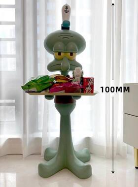 章鱼哥打工人艺术客厅落地超大托盘置物架电视柜沙发旁边装饰摆件