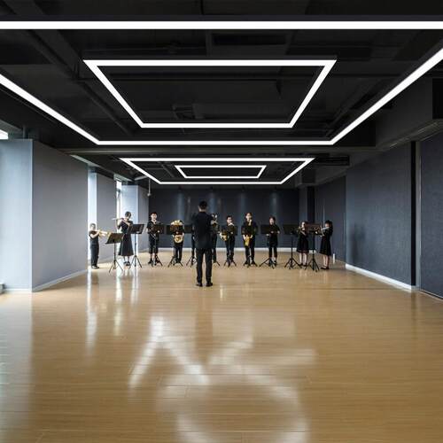 定制led长方形吊灯办公室会议室超亮店铺大厅展厅商场健身房灯具