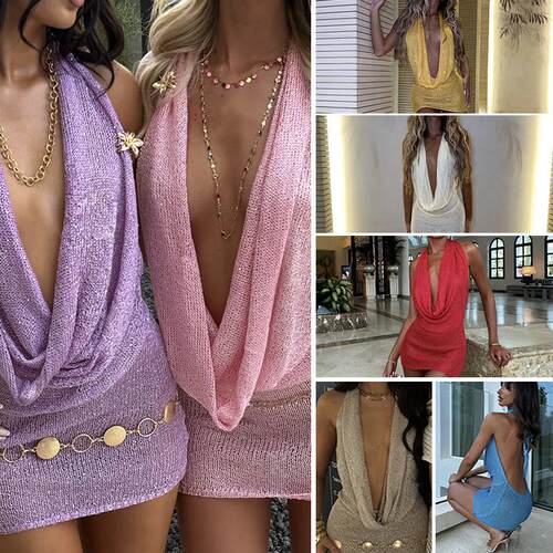 Fashion Knit Hollow Out Beach Wrap Cover Up Sexy Backless