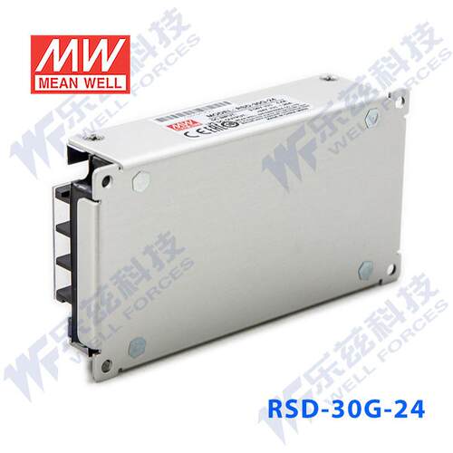 明纬24/48V变24V电源30W RSD-30L-24 4:1宽输入转换铁路ITE安规