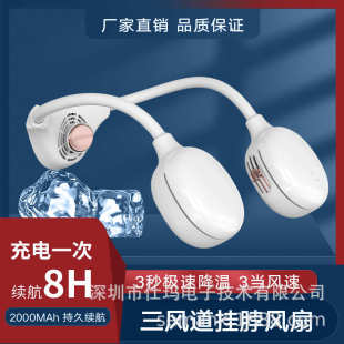 跨境SEMA懒人挂脖风扇 USB迷你无叶静音电风扇 便携式 挂颈小风扇