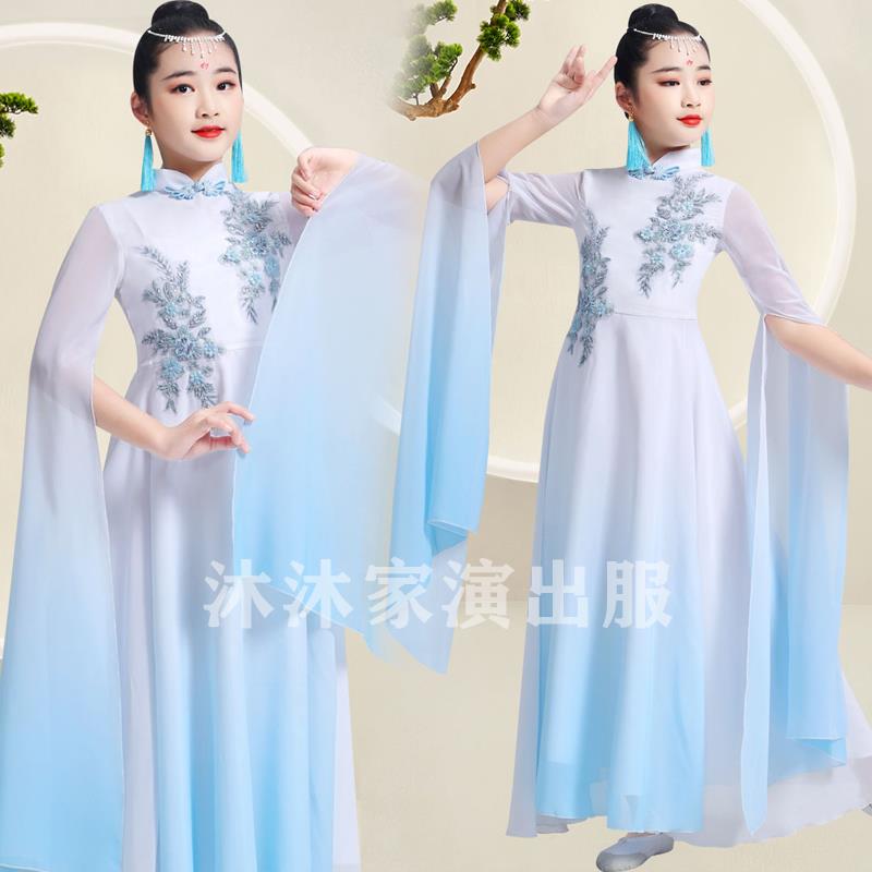 正品女童红色古筝演出风服中奏国儿童弹古筝演出服中大童艺考民乐图片